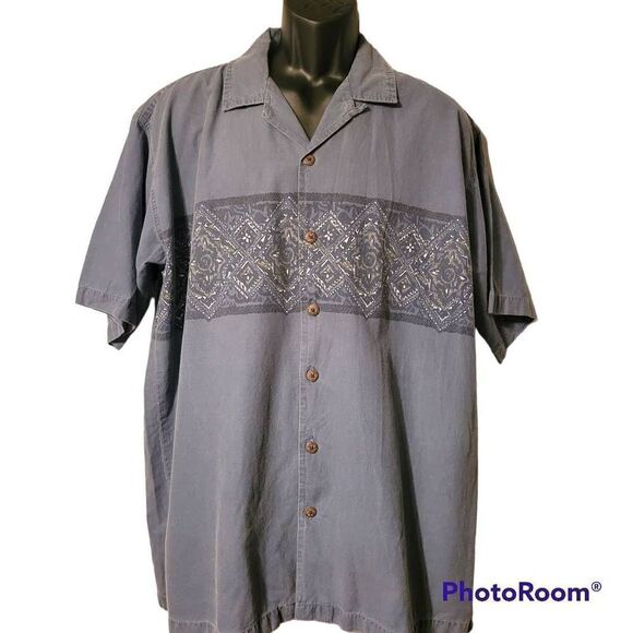 No Boundaries Short Sleeve Cotton Button Down Shirt Size XL - Picture 1 of 4